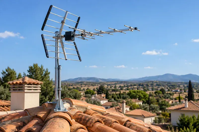 Antena TDT instalada en una vivienda en Yebes