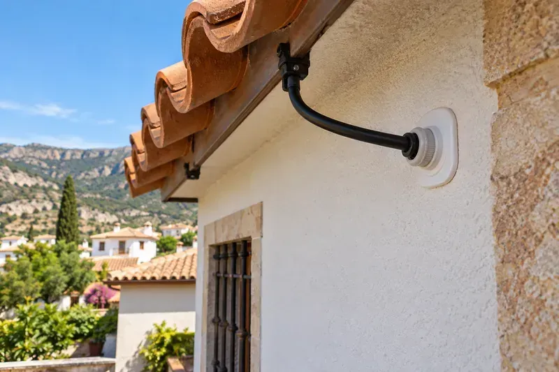 Paso protegido del cable de una antena Starlink