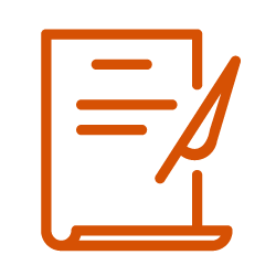 Contrat et plume d'écriture
