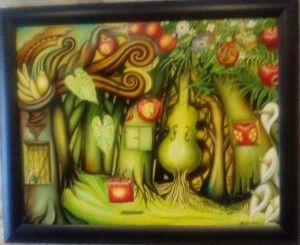 Pintura caprichosa de un árbol 