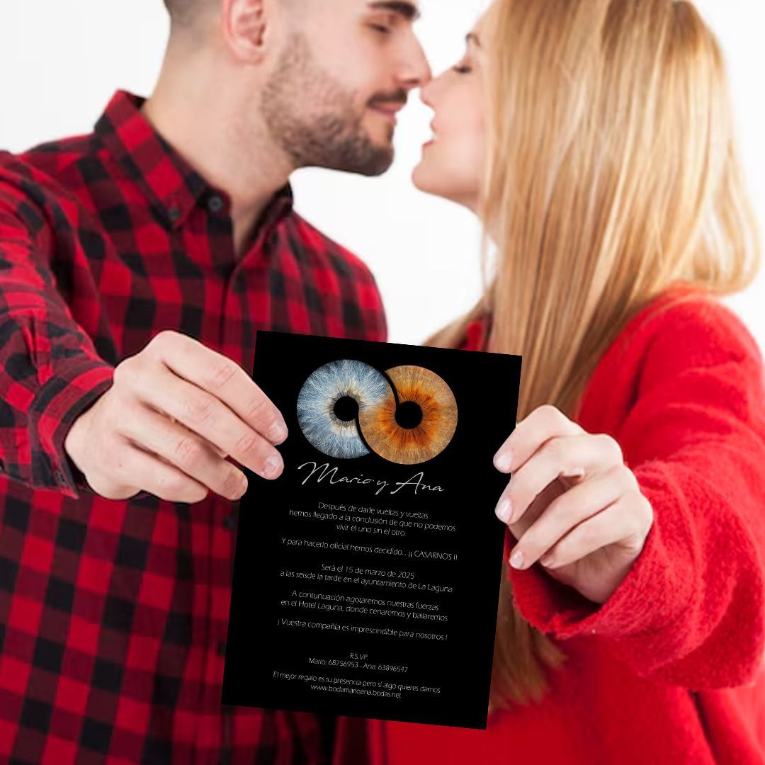 exclusivas invitaciones de boda con fotografía de iris
