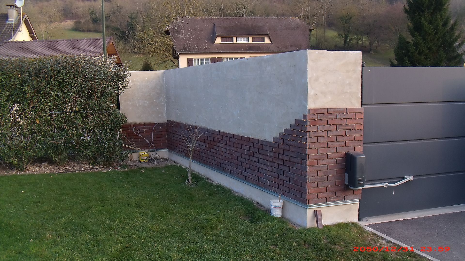 Rénovation d'un mur avec des briques