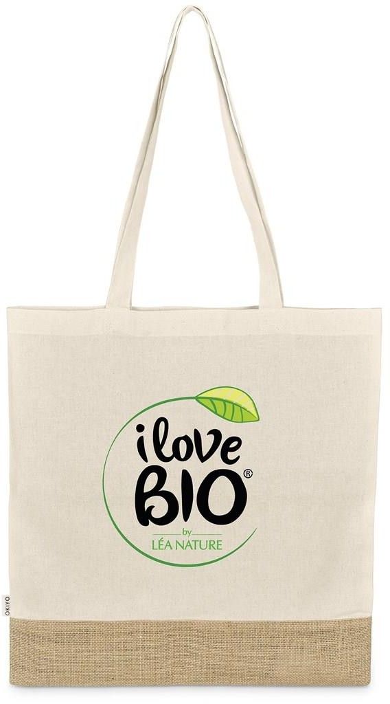 Bolsa de lona creme com o logotipo