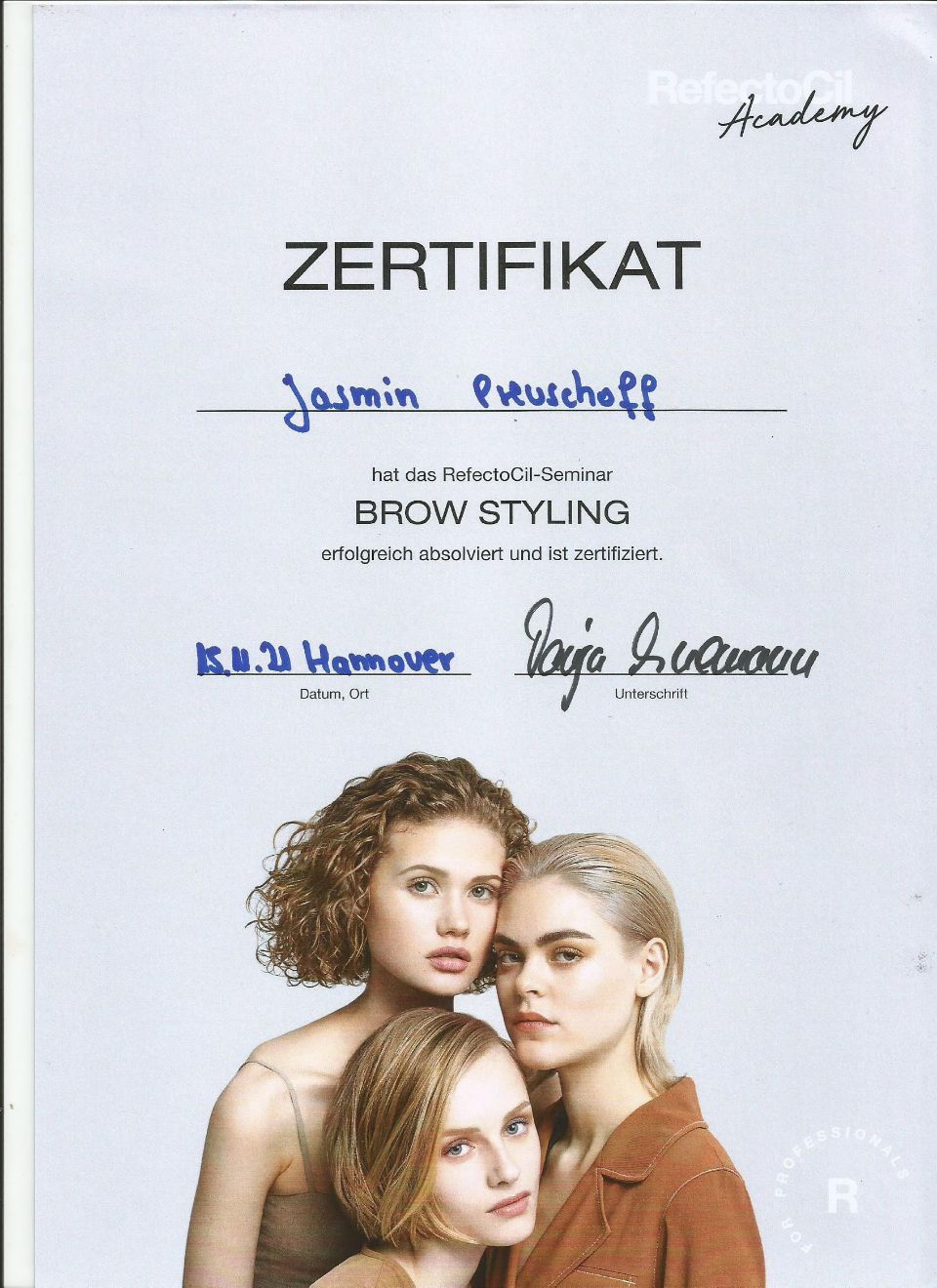 Nicoletta Frisuren – Zertifikat