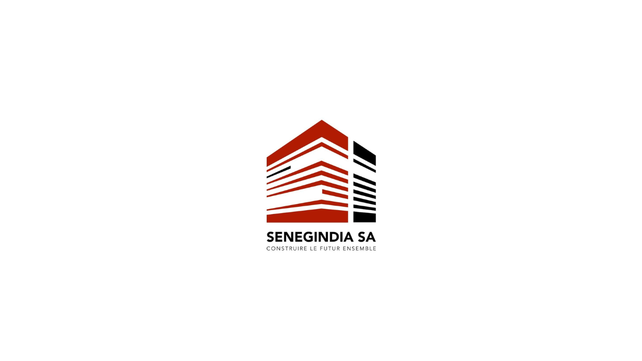 Um logotipo vermelho e preto para uma empresa de construção