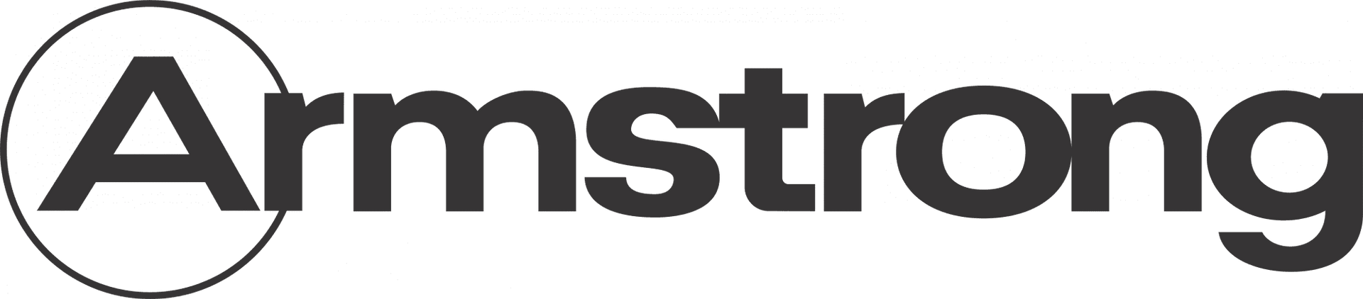 Um logotipo preto e branco para armstrong em um fundo branco