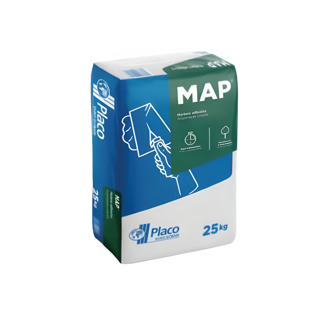 Um saco de gesso para mapas está sobre uma superfície branca.