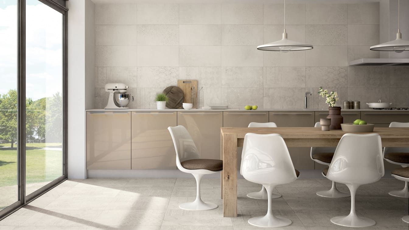 Carrelage effet décor dans une cuisine moderne