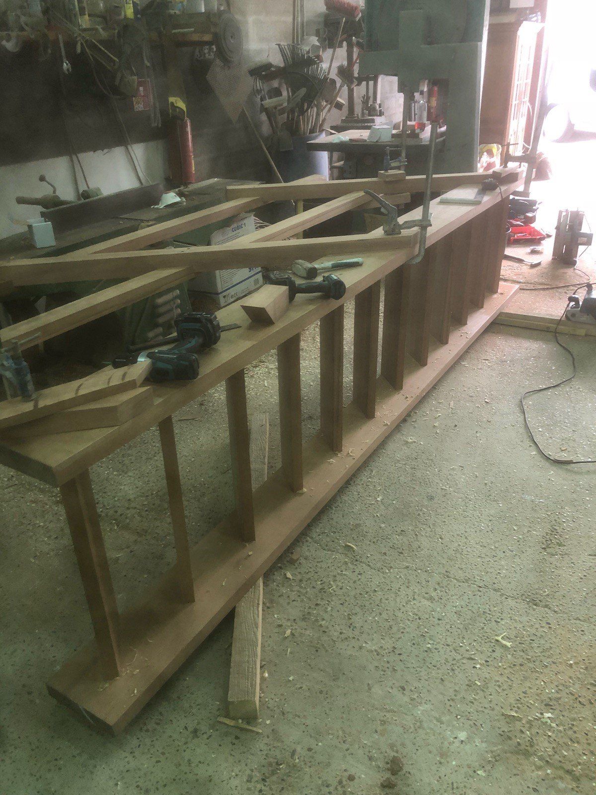 Pièce de charpete en cours de réalisation