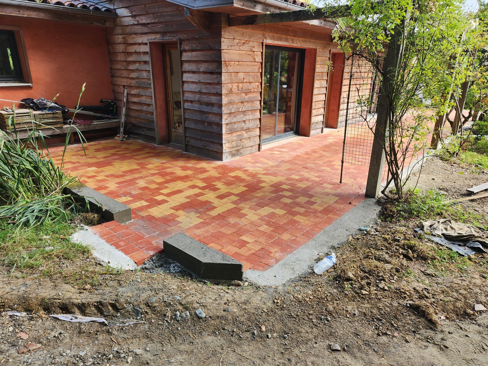 Terrasse en cours de construction