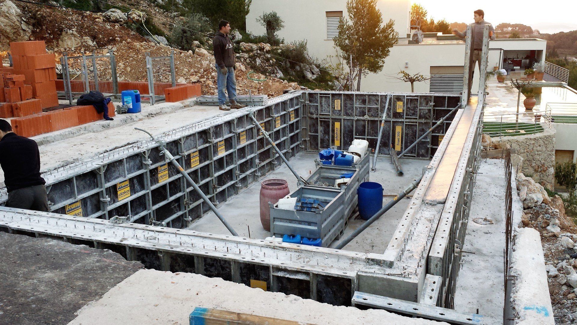 Coffrage de la piscine