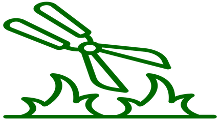 Disegno a tratto verde di una libellula che vola sopra l'erba o le fiamme.