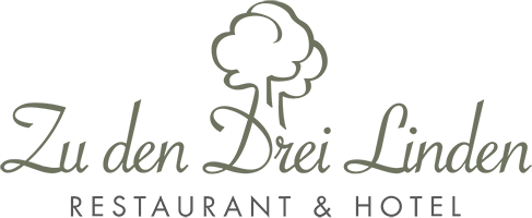 A logo for zu den drei linden restaurant and hotel