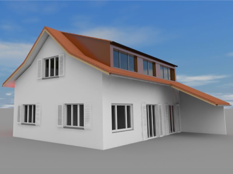 Visualisierung eines Einfamilienhauses von der koppmarcelbaut gmbh