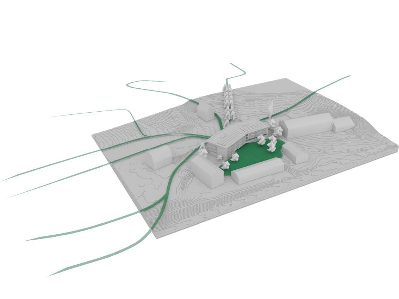 Visualisierung von Gebäude und Grunstück von der koppmarcelbaut gmbh