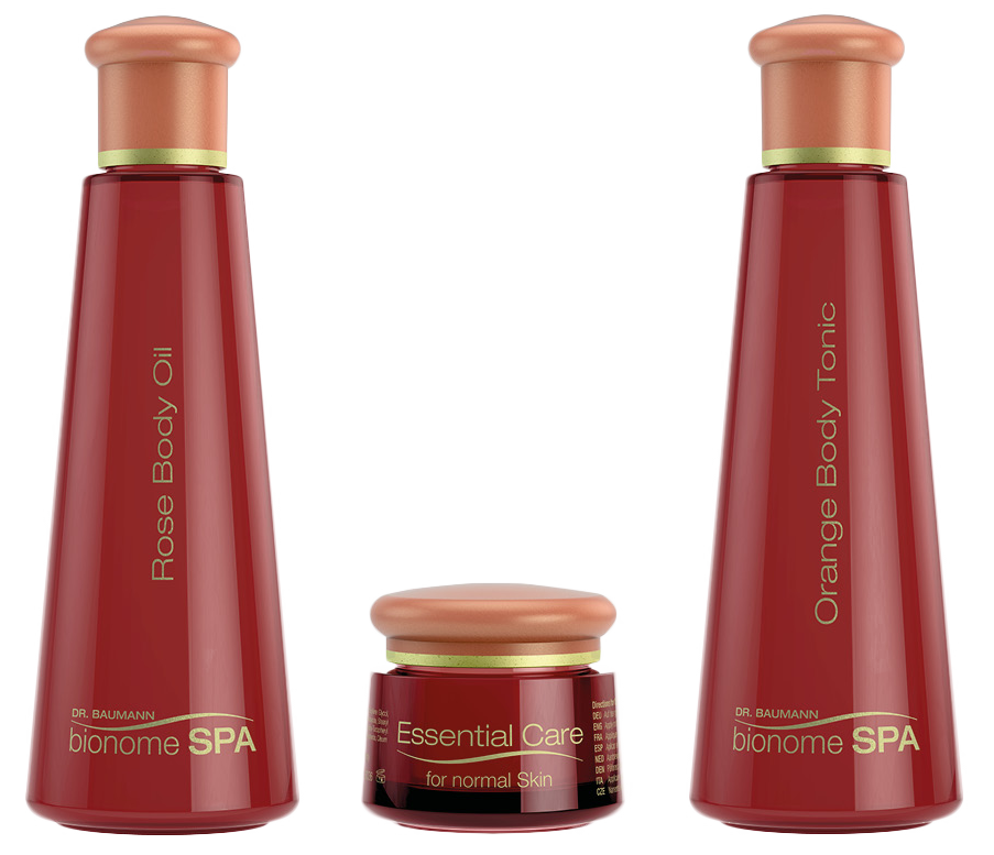 Dr. Baumann bionome SPA Produkt-Paket: Rose Body Oil, Essential Care for normal Skin und Orange Body Tonic