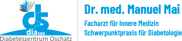 Ein blau-weißes Logo für Dr. Med. Manuel Mai