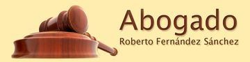 Logotipo de abogado con mazo y el texto &ldquo;Abogado Roberto Fern&aacute;ndez S&aacute;nchez&rdquo;