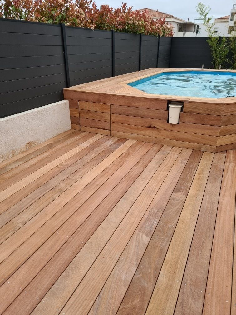 Terrasse bois cumaru et piscine