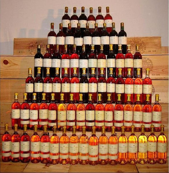 Cabinet Lucquiaud - Bouteilles de vin en dégradé