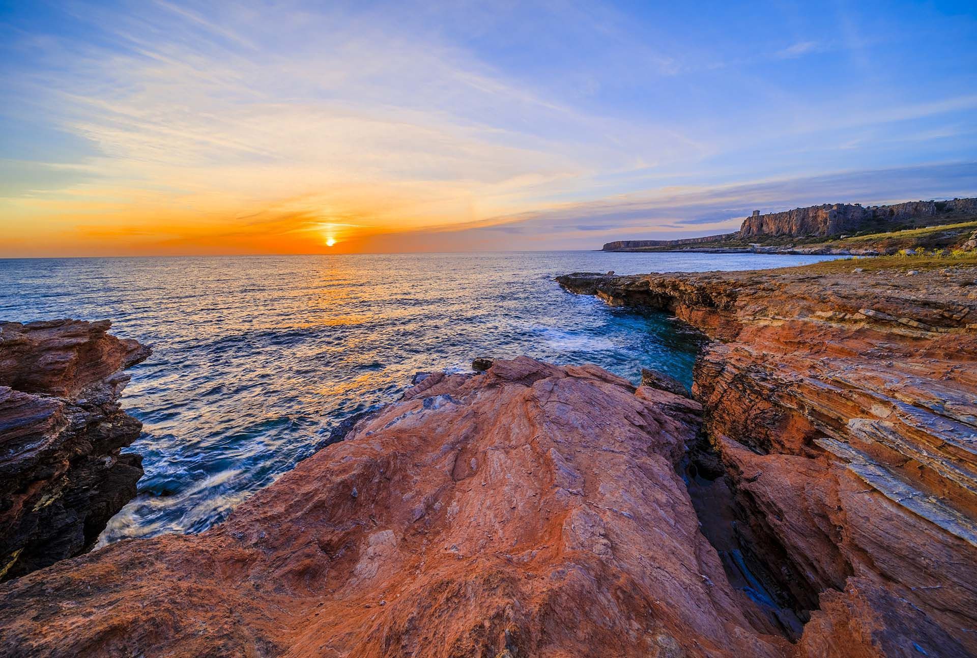 Baia di Macari tramonto vicino Cuscusu San Vito Lo Capo