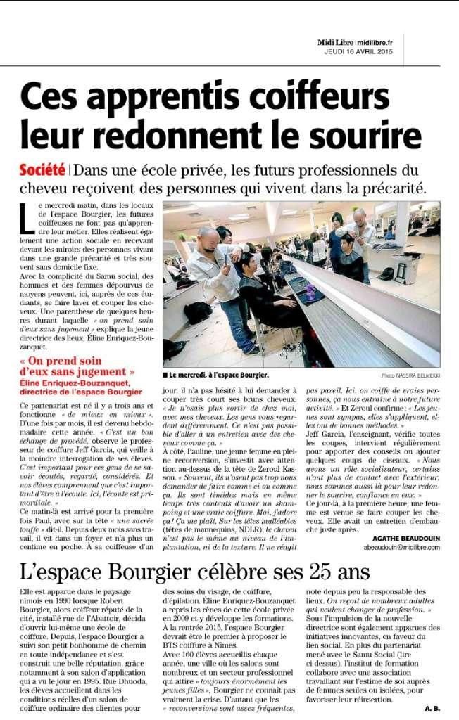 Page d'un journal français avec un article intitulé Les propriétaires de cafés retrouvent le sourire