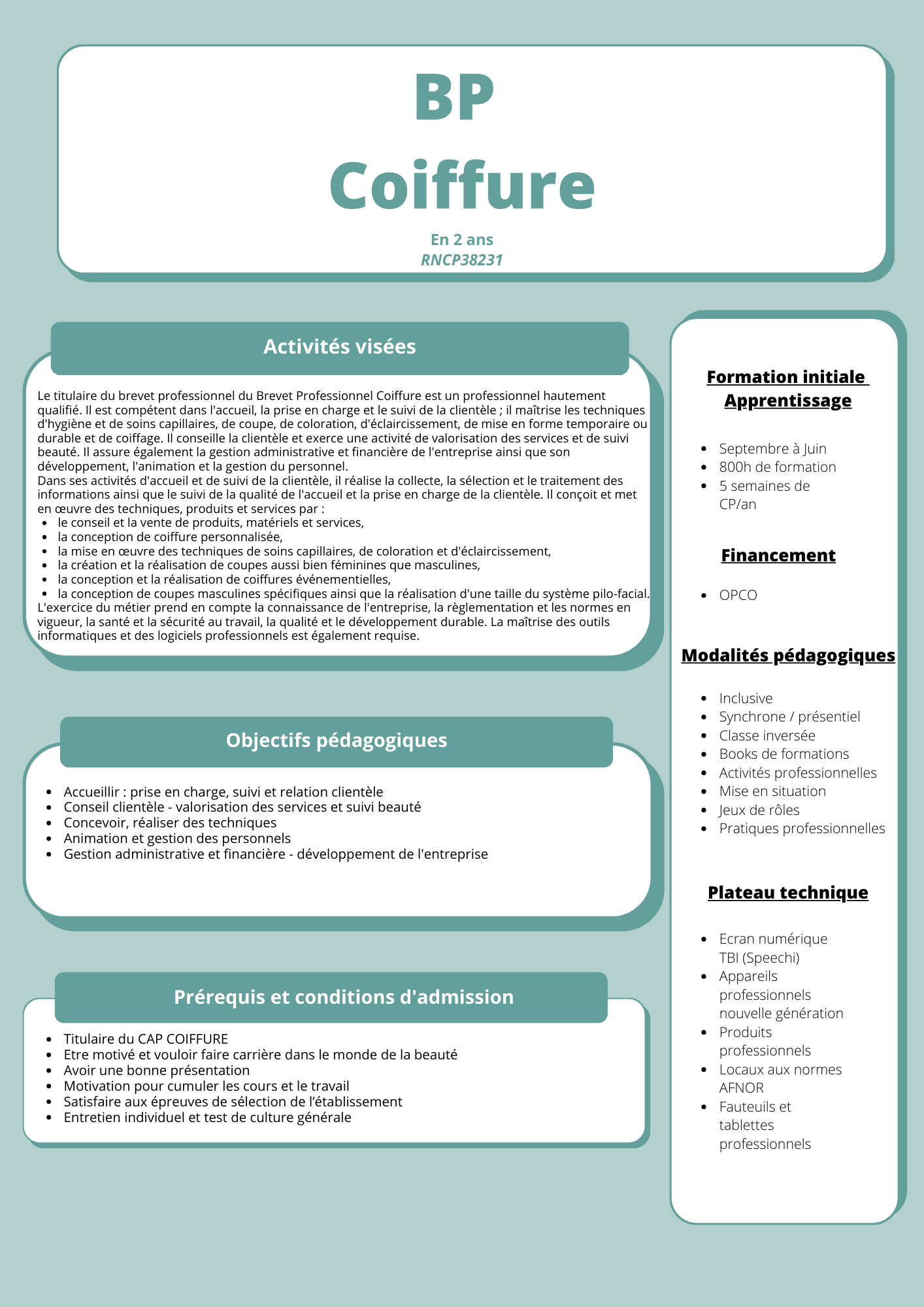 Prospectus  BP Coiffure 