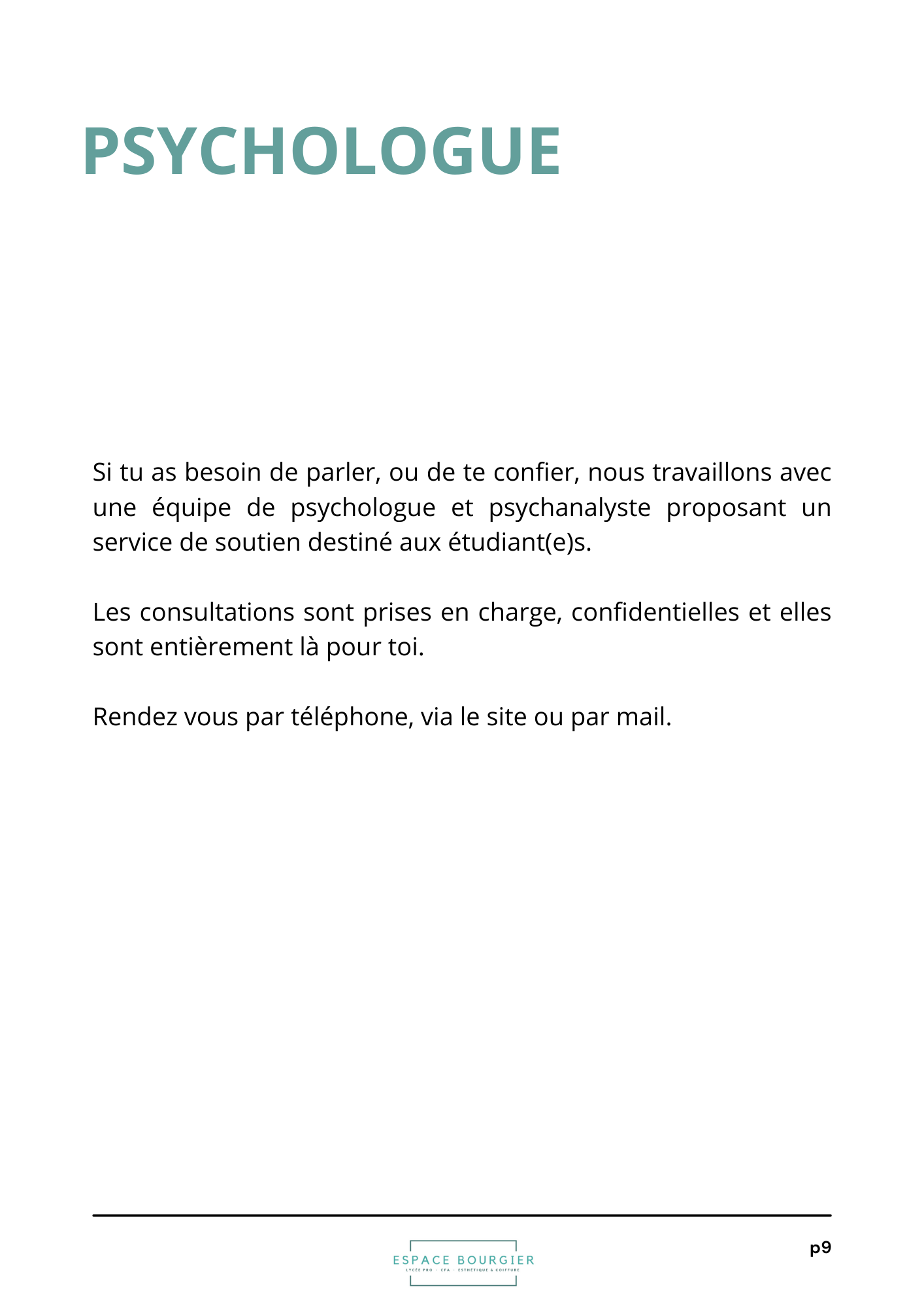 Affiche intitulée  PSYCHOLOGUE 