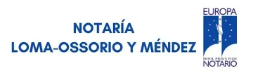 Logo for Notaría Loma-Ossorio y Méndez with the word "EUROPA" and an emblem.