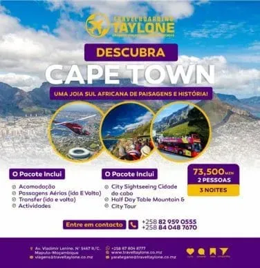 Um anúncio para uma viagem à cidade do cabo