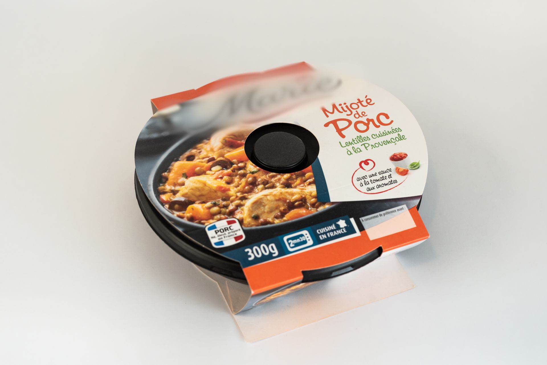 Emballage en carton souple pour un plat prêt à consommer