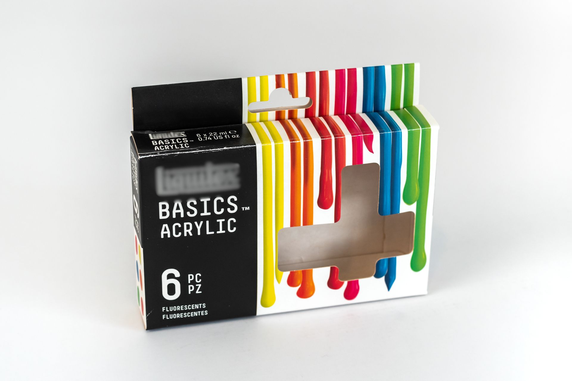 Emballage en carton compact pour de la peinture acryliques fluorescente