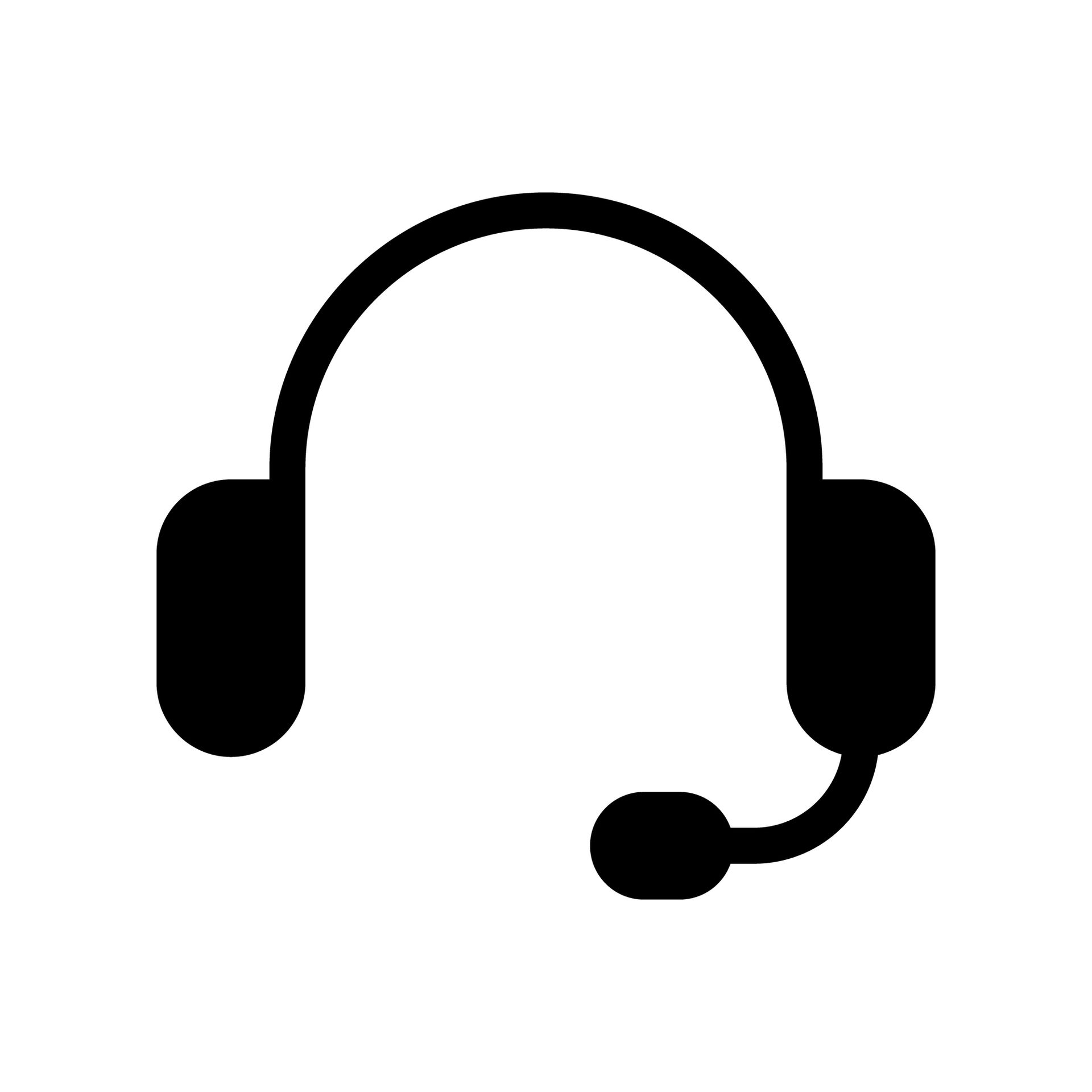 Icono de auriculares negros con micrófono