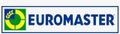 Un logotipo de Euromaster azul y amarillo con un símbolo de trigo