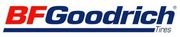 El logotipo de los neumáticos bfgoodrich es rojo y azul.