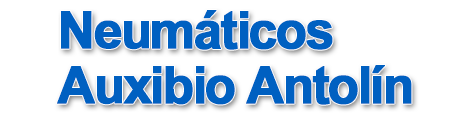 Un cartel azul que dice auxiliar neumatico antolin