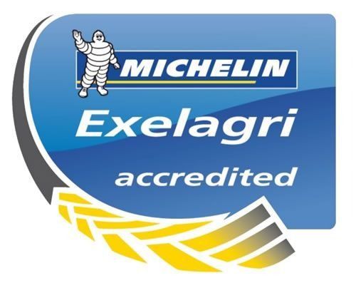 Un logotipo Michelin que dice acreditado por Exelagri.