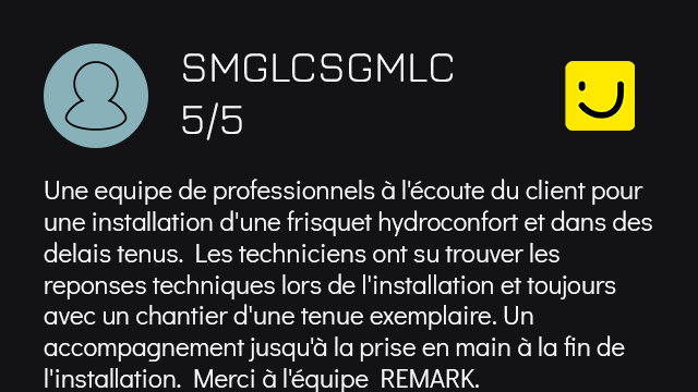 Avis client de SMGLGSGMLC sur PagesJaunes.fr