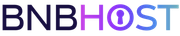The logo for bnbhost is a purple and blue logo on a white background.