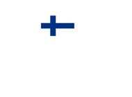 Minimalistinen sininen pohjoismainen risti valkoisella taustalla.