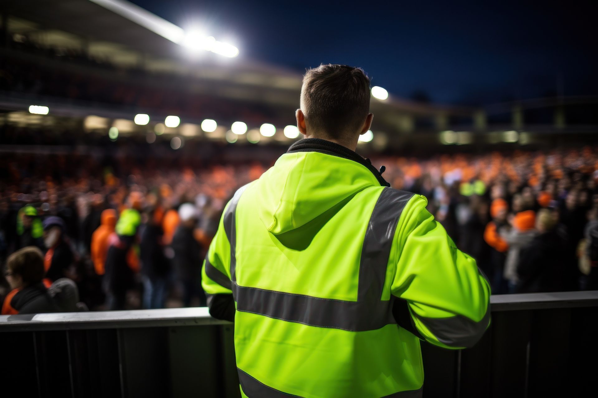 Agent de sécurité en tenue fluo