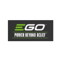 EGO-Logo: grüne, übereinander gestapelte horizontale Linien, weisser Schriftzug „EGO“ und der Slogan „POWER BEYOND BELIEF“ auf schwarzem Hintergrund.