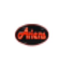 Ariens-Logo: roter Schriftzug „Ariens“ auf schwarzem Oval.