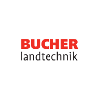 Bucher Landtechnik Logo in Rot und Schwarz, weisser Hintergrund.