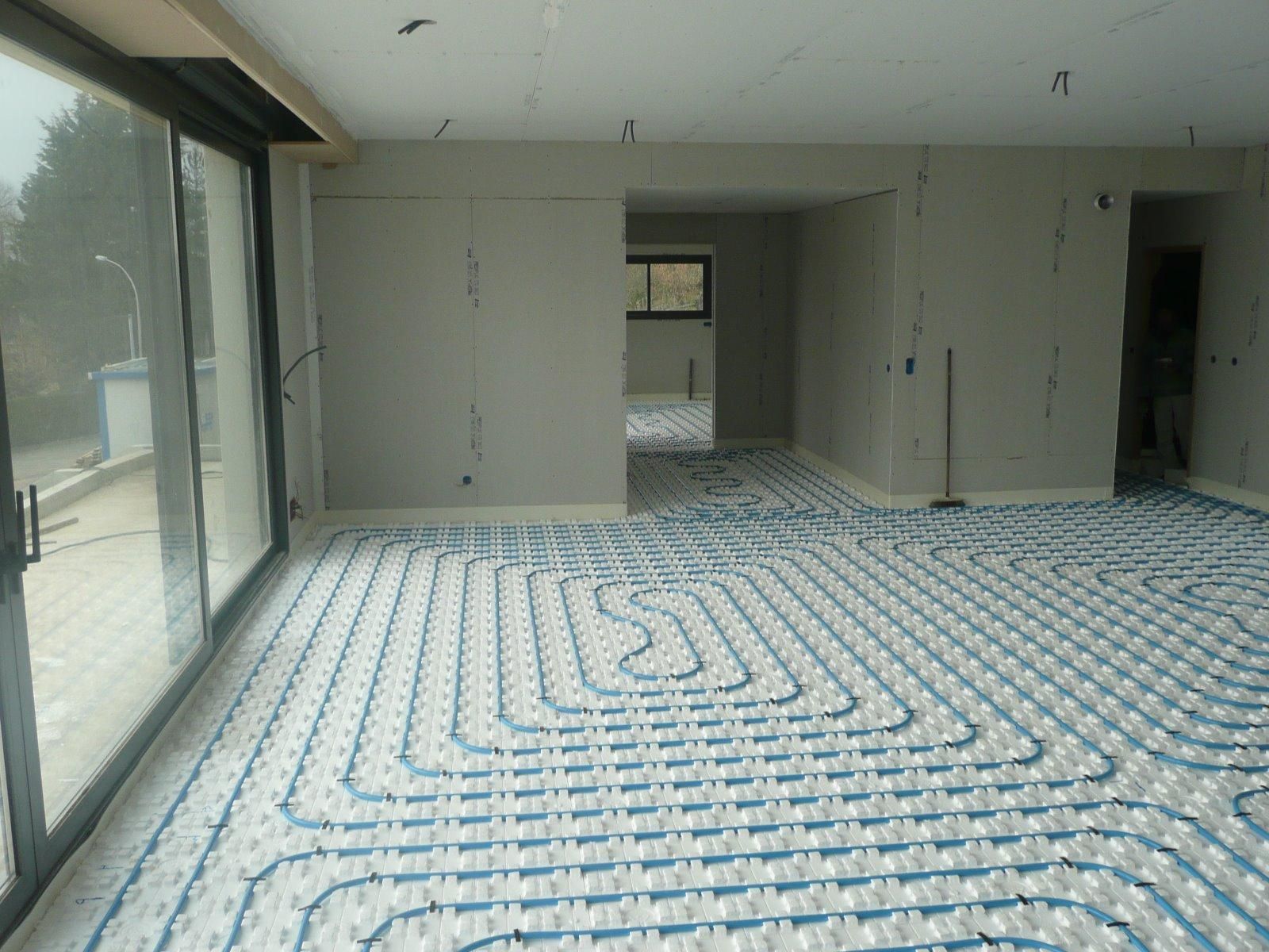 Installation de plancher chauffant