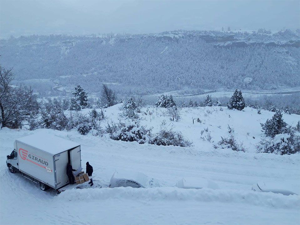 Déménagement par un hiver neigeux