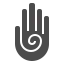 Una mano con una espiral en ella.
