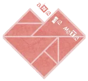 Un rompecabezas rosa con Ana Mota escrito en él.