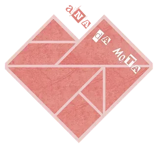 Un rompecabezas rosa con Ana Mota escrito en él.