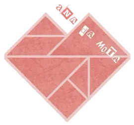 Un rompecabezas rosa con Ana Mota escrito en él.